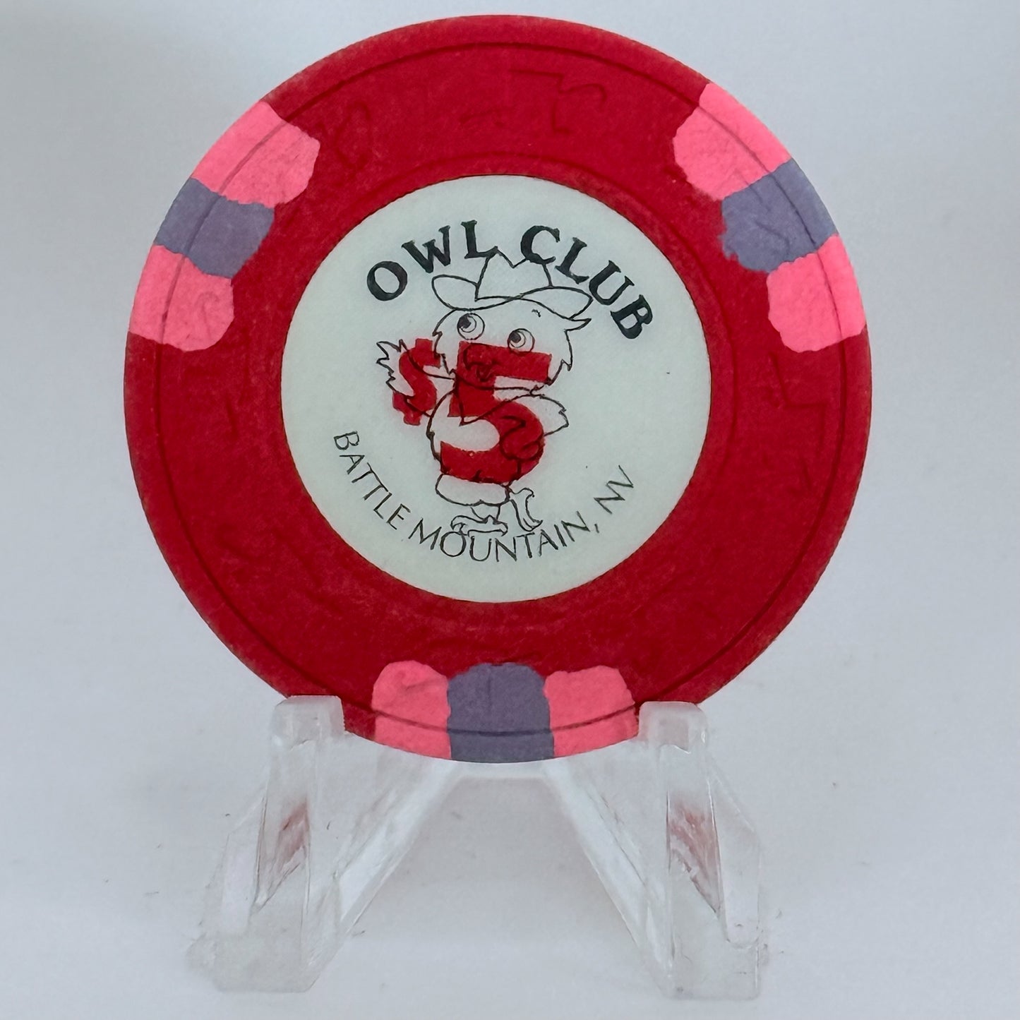 Owl Club Battle Mountain Nevada 1991 $5 Casino Chip N3296