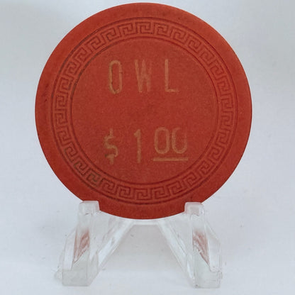 Owl Club Battle Mountain Nevada 1956 $1 Casino Chip N7342