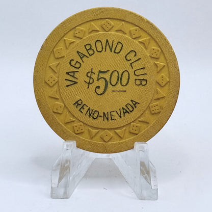 Vagabond Club Reno Nevada 1952 $5 Casino Chip V9940