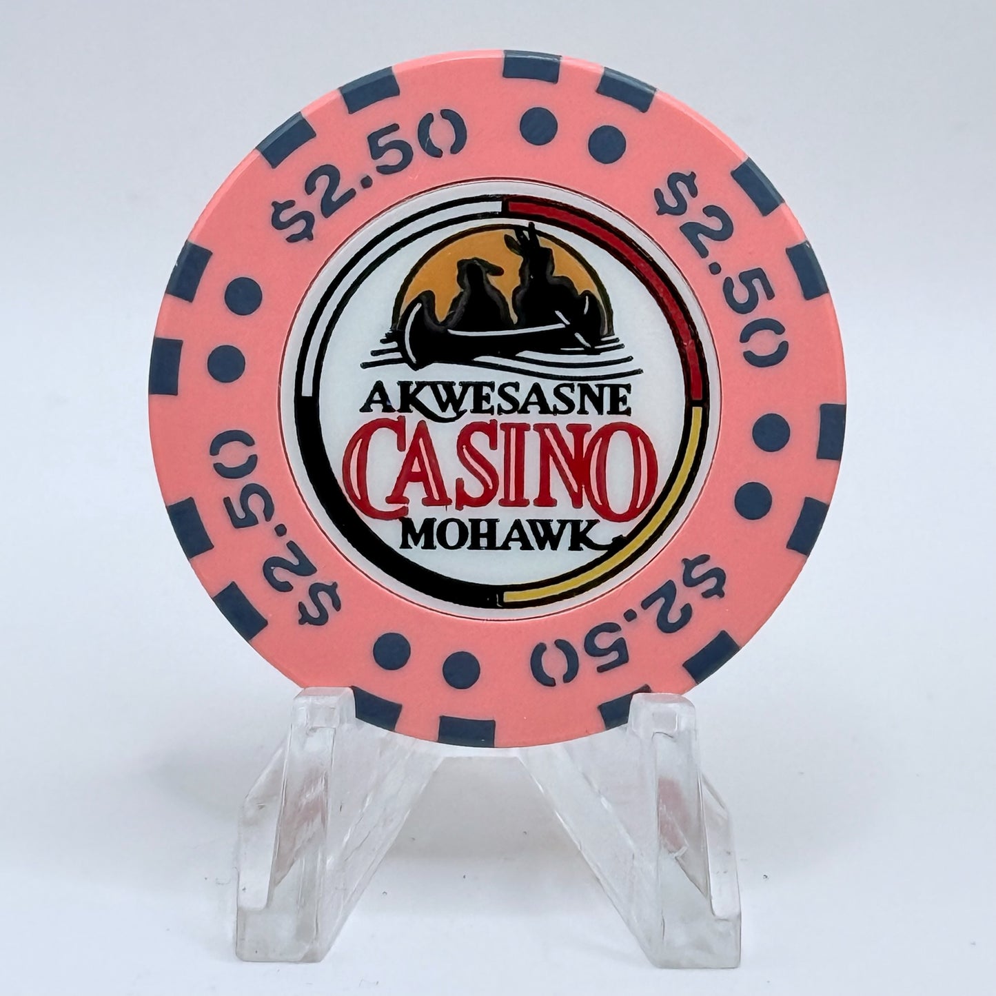 Akwesasne Mohawk Casino Hogansburg New York 1999 $2.50 Casino Chip