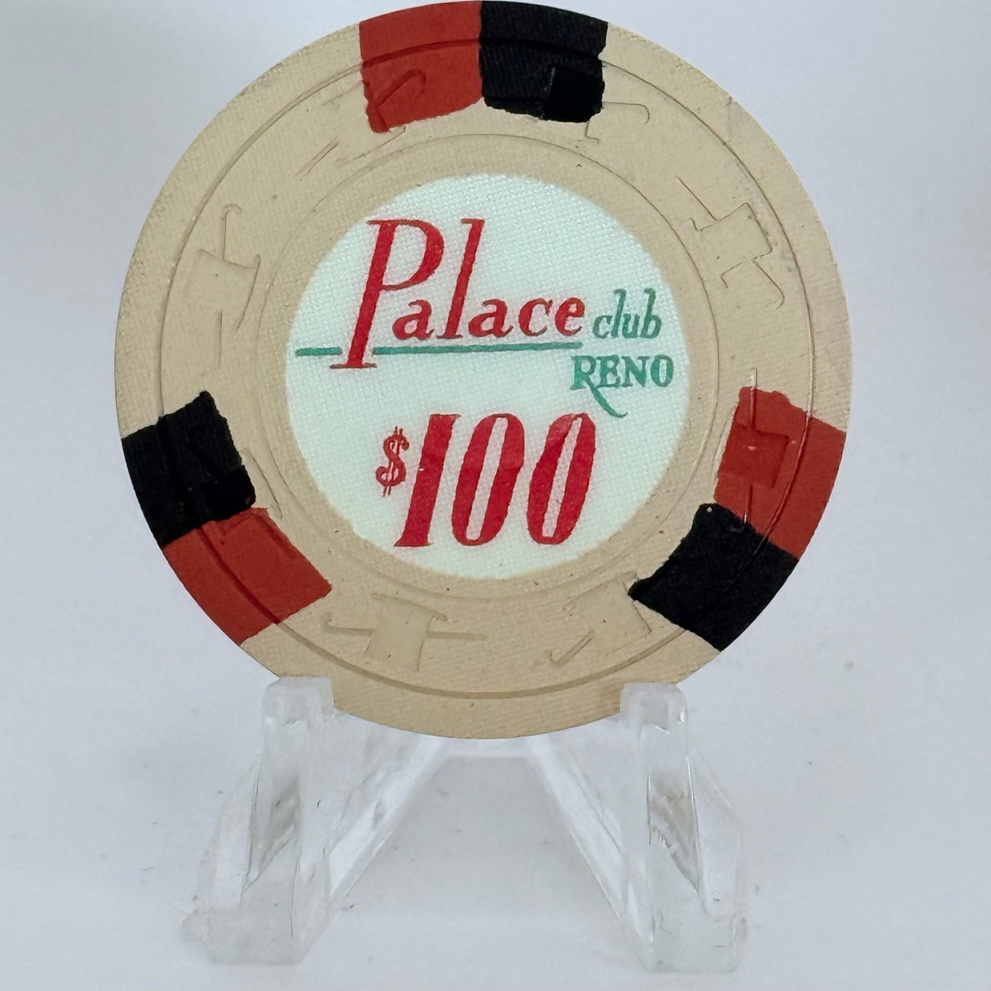 Palace Club Reno Nevada 1960s $100 Casino Chip N5432