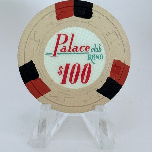 Palace Club Reno Nevada 1960s $100 Casino Chip N5432