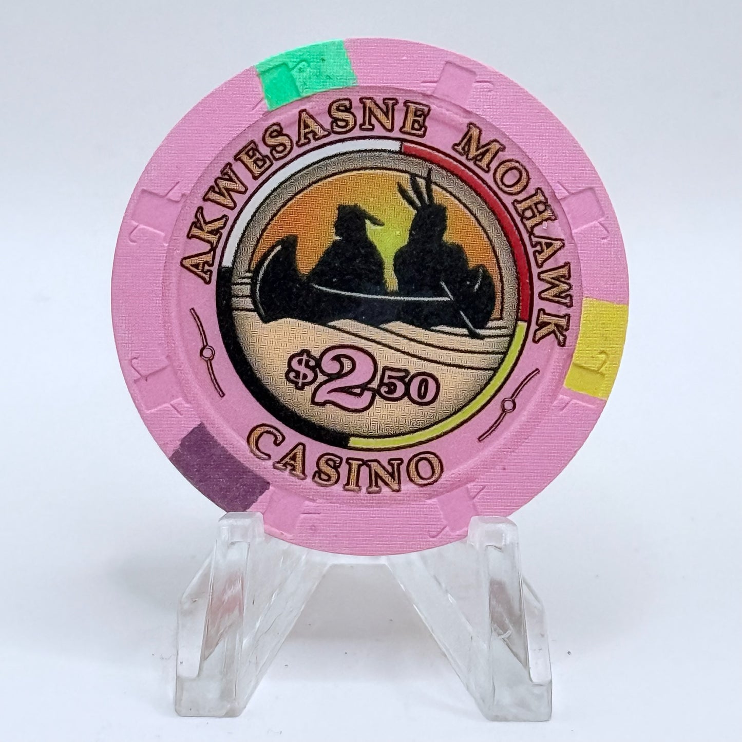 Akwesasne Mohawk Casino Hogansburg New York 1999 $2.50 Casino Chip