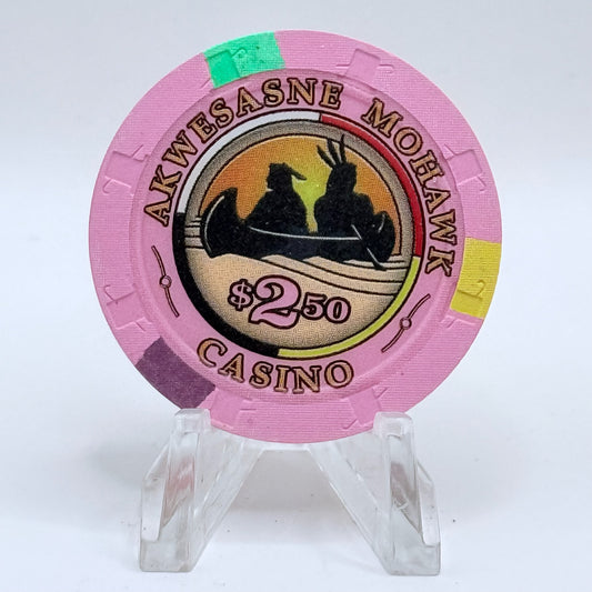 Akwesasne Mohawk Casino Hogansburg New York 1999 $2.50 Casino Chip