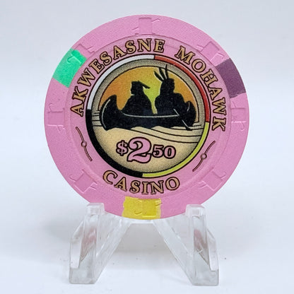 Akwesasne Mohawk Casino Hogansburg New York 1999 $2.50 Casino Chip