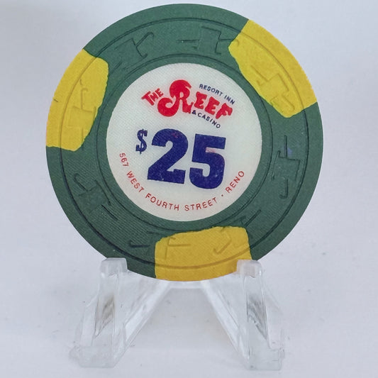 The Reef Reno Nevada 1974 $25 Casino Chip N5475