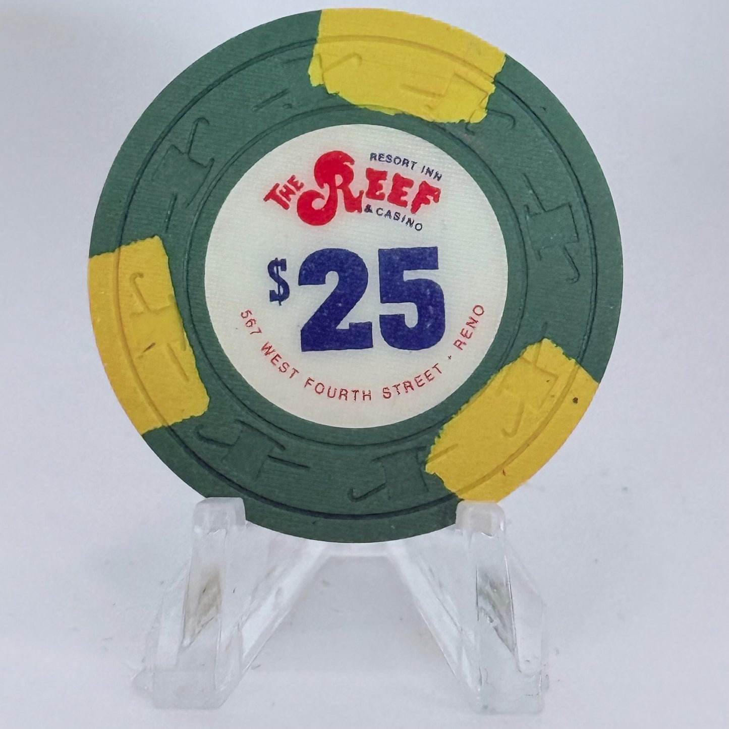 The Reef Reno Nevada 1974 $25 Casino Chip N5475