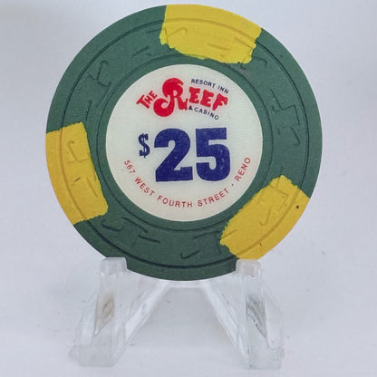 The Reef Reno Nevada 1974 $25 Casino Chip N5475