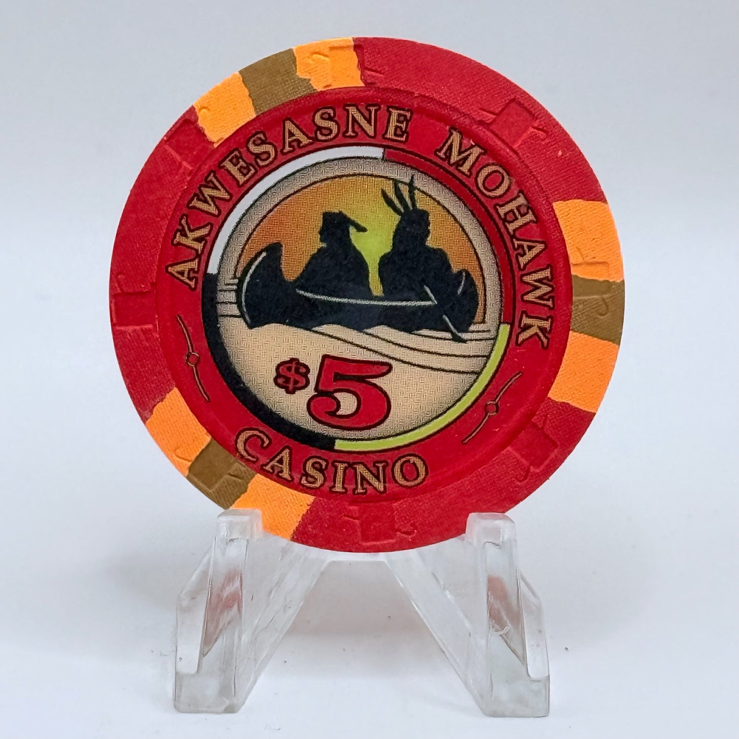 Akwesasne Mohawk Casino Hogansburg New York 1999 $5 Casino Chip