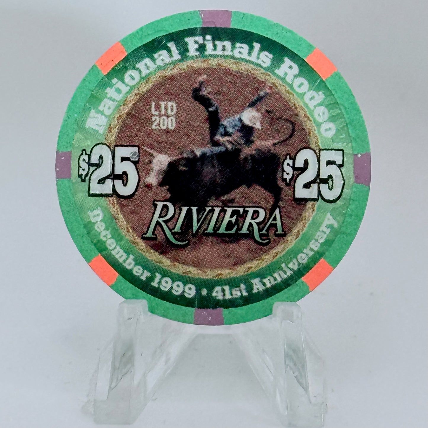 Riviera Las Vegas Nevada 1999 'National Finals Rodeo' LE $25 Casino Chip V5426