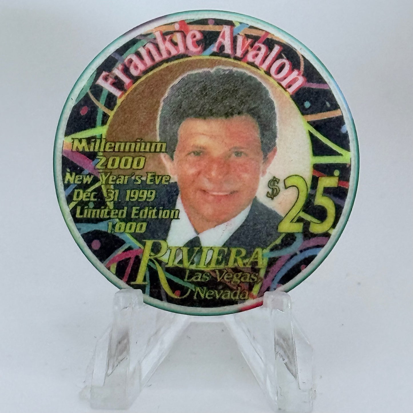 Riviera Las Vegas Nevada 1999 'Frankie Avalon' LE $25 Casino Chip V5424