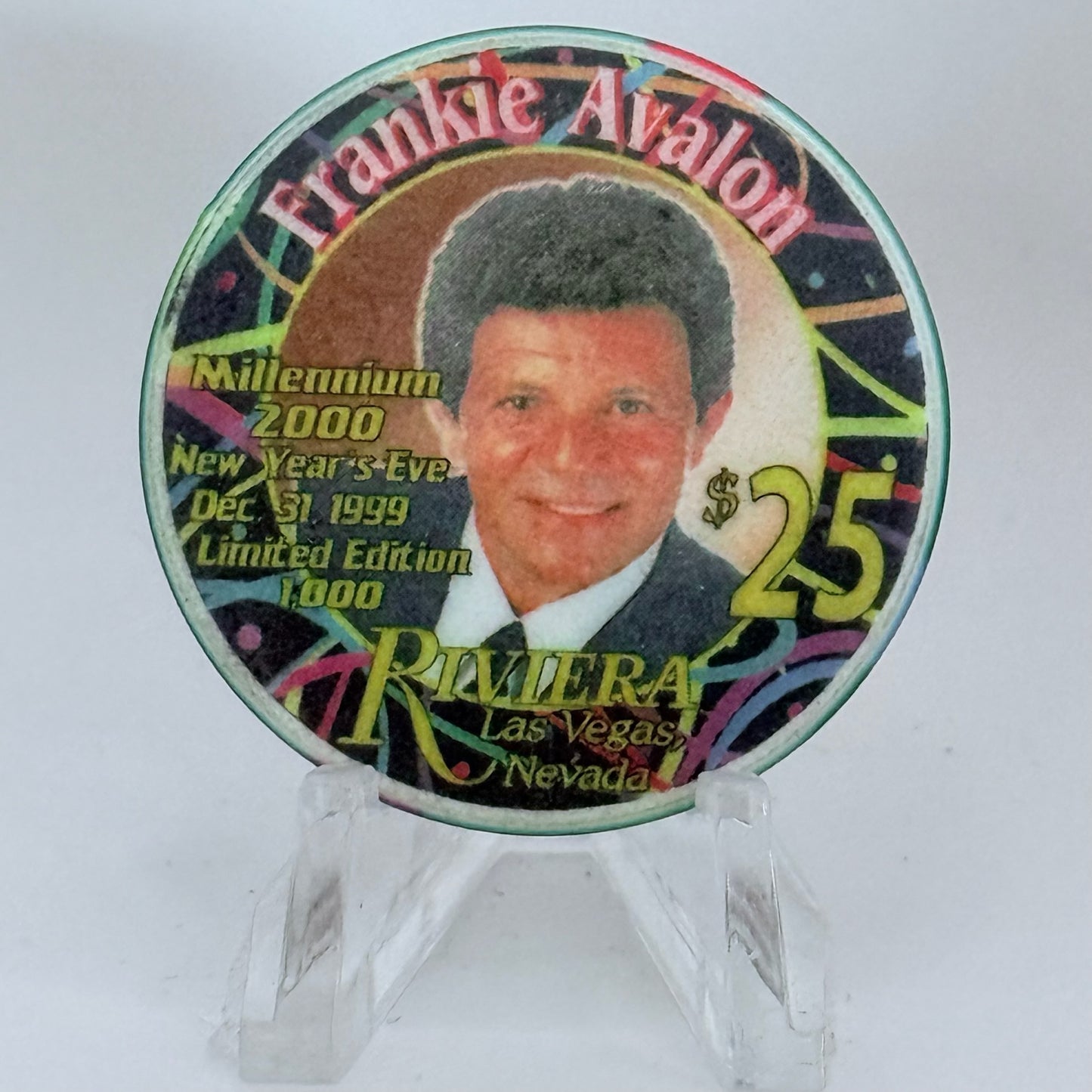 Riviera Las Vegas Nevada 1999 'Frankie Avalon' LE $25 Casino Chip V5424