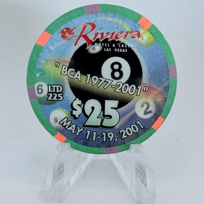 Riviera Las Vegas Nevada 2001 'Billard Congress' LE $25 Casino Chip V9657