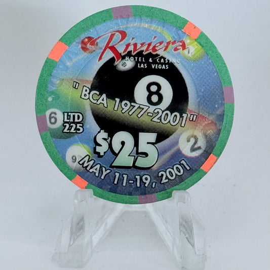 Riviera Las Vegas Nevada 2001 'Billard Congress' LE $25 Casino Chip V9657