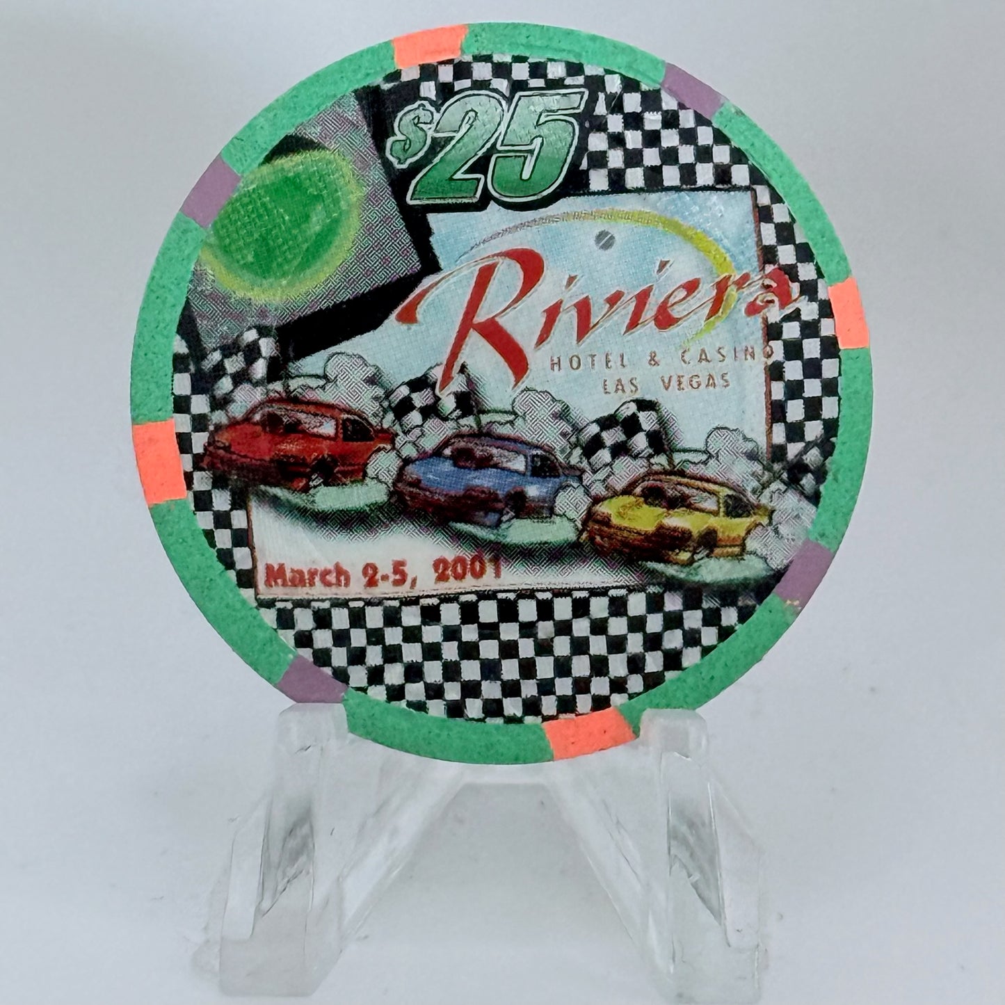 Riviera Las Vegas Nevada 2001 'Race Weekend' LE $25 Casino Chip V7491
