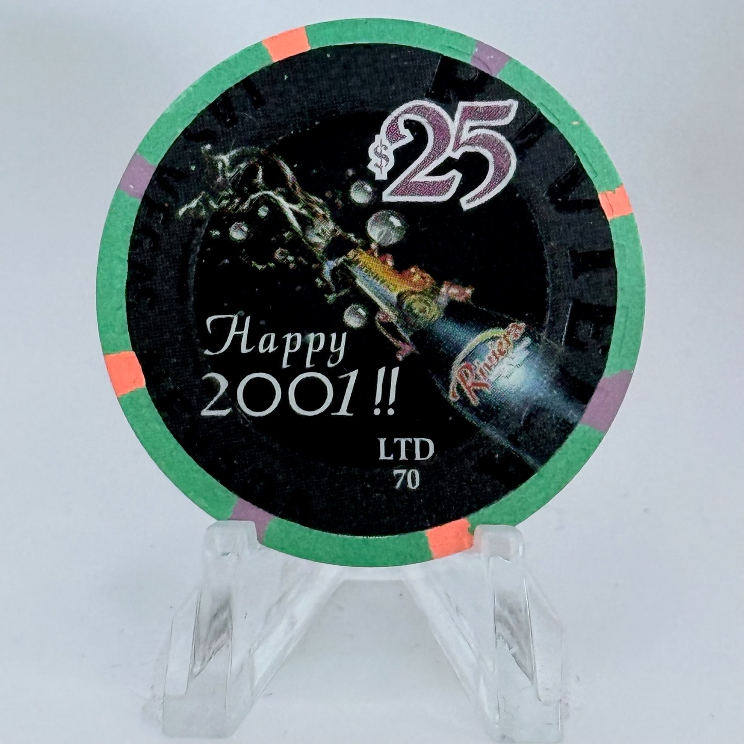 Riviera Las Vegas Nevada 2001 'Reel Millennium' LE $25 Casino Chip V7458