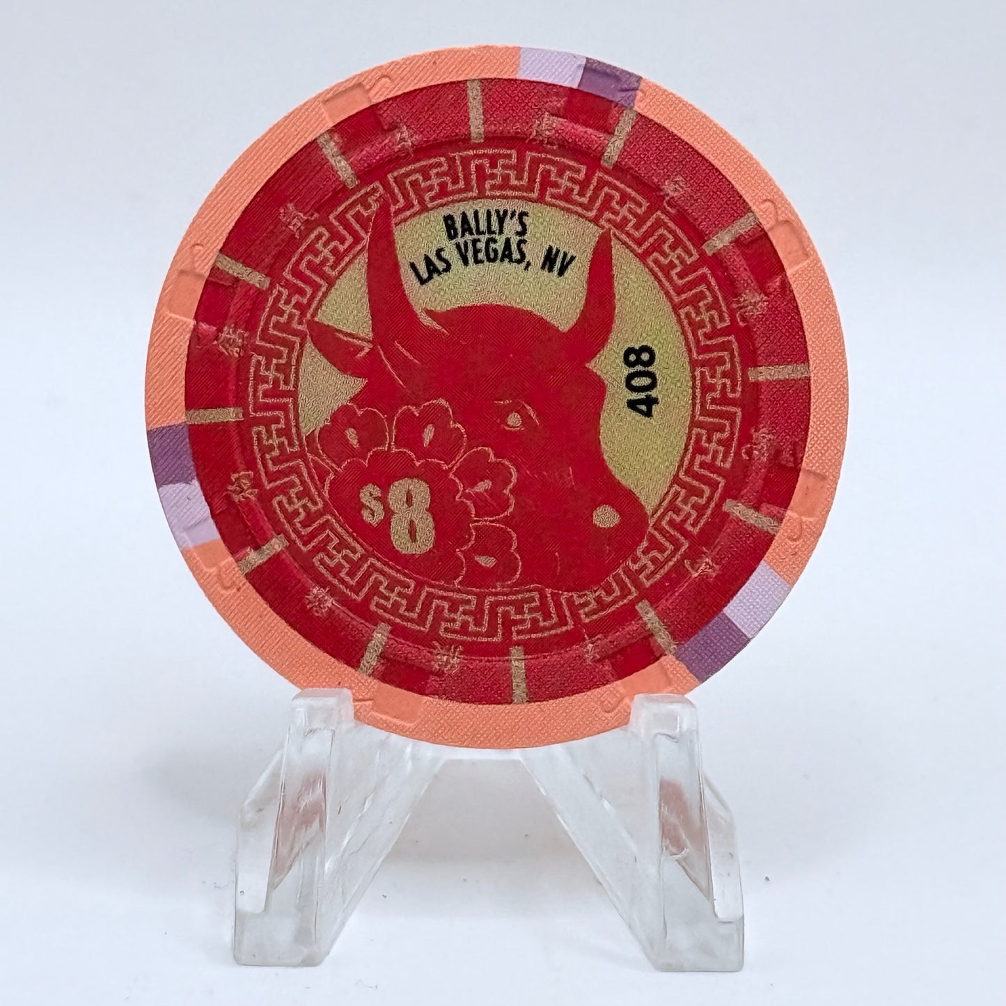 Bally's Las Vegas Nevada 2009 'Year Of The Ox' LE $8 Casino Chip E7755