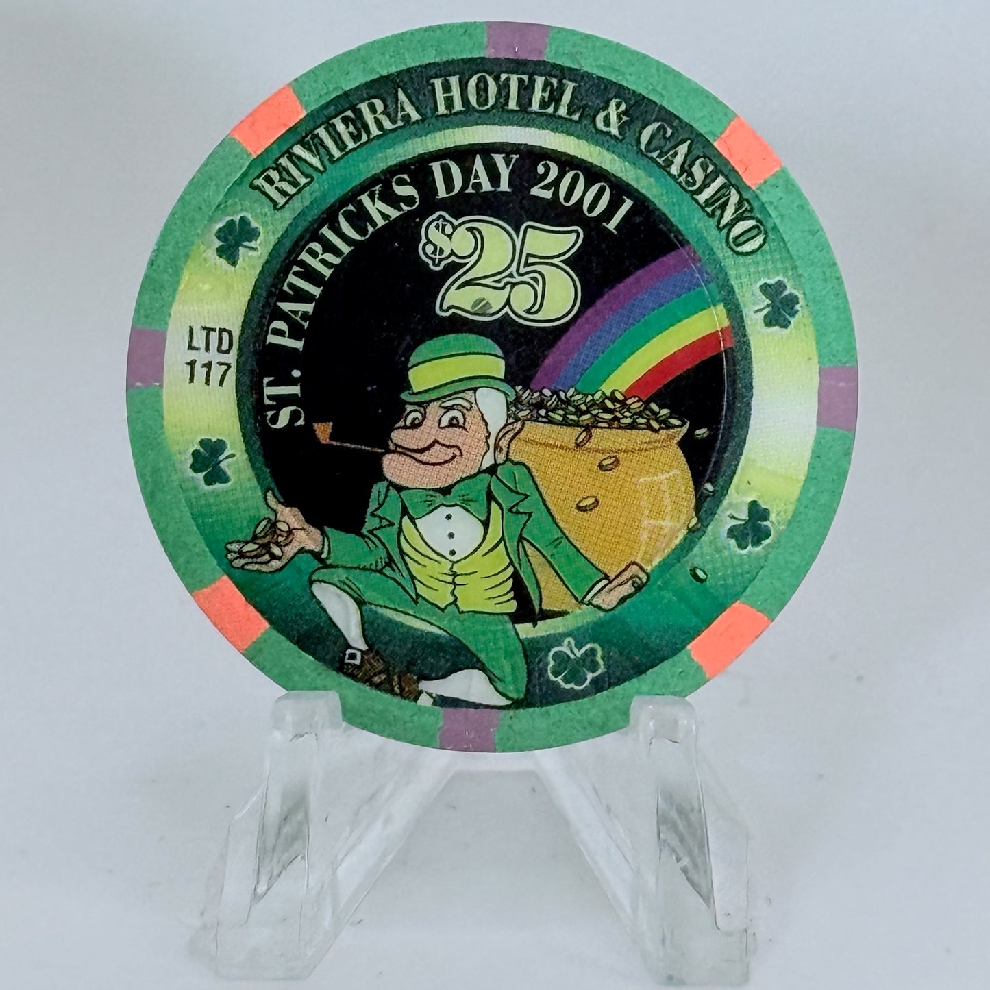 Riviera Las Vegas Nevada 2001 'St. Patrick's Day' LE $25 Casino Chip V6595