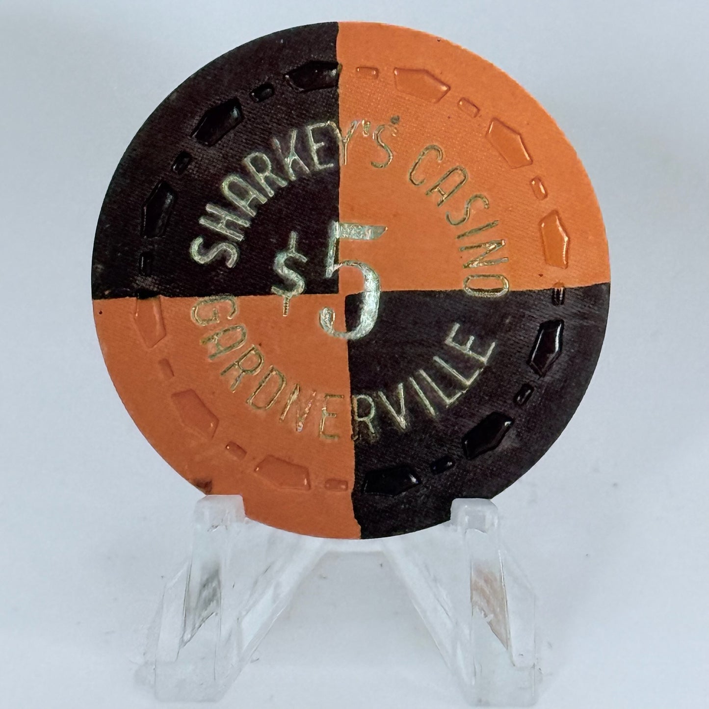 Sharkey's Casino Gardnerville Nevada 1971 $5 Casino Chip N6579