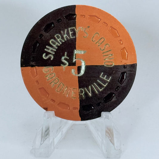 Sharkey's Casino Gardnerville Nevada 1971 $5 Casino Chip N6579