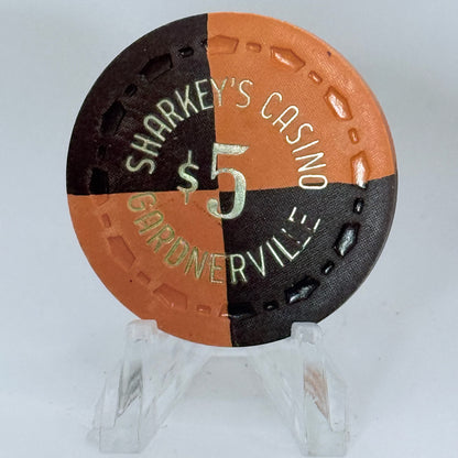 Sharkey's Casino Gardnerville Nevada 1971 $5 Casino Chip N6579