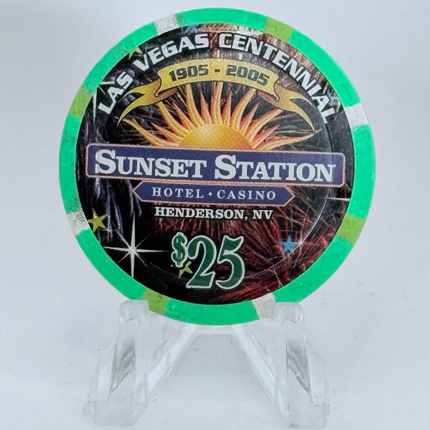Sunset Station Henderson Nevada 2005 'Last Vegas Centennial Anniversary' LE $25 Casino Chip