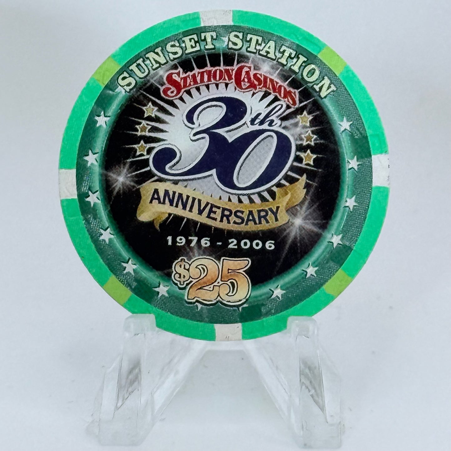 Sunset Station Henderson Nevada 2006 '30th Anniversary Station Casinos' LE $25 Casino Chip E6765
