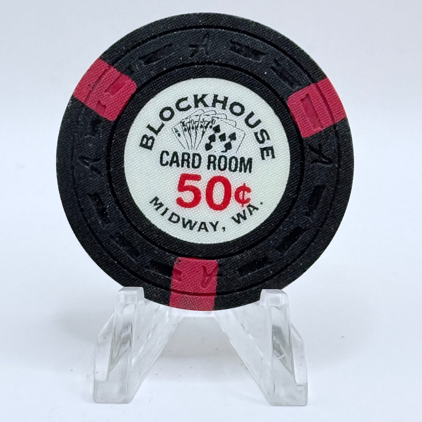 Blockhouse Cardroom Midway Washington $0.50 Casino Chip