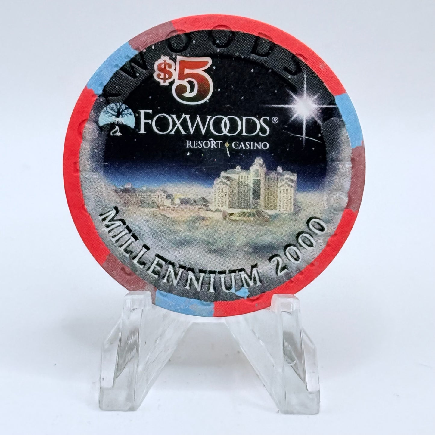 Foxwoods Ledyard Connecticut 2000 'Millennium' LE $5 Casino Chip