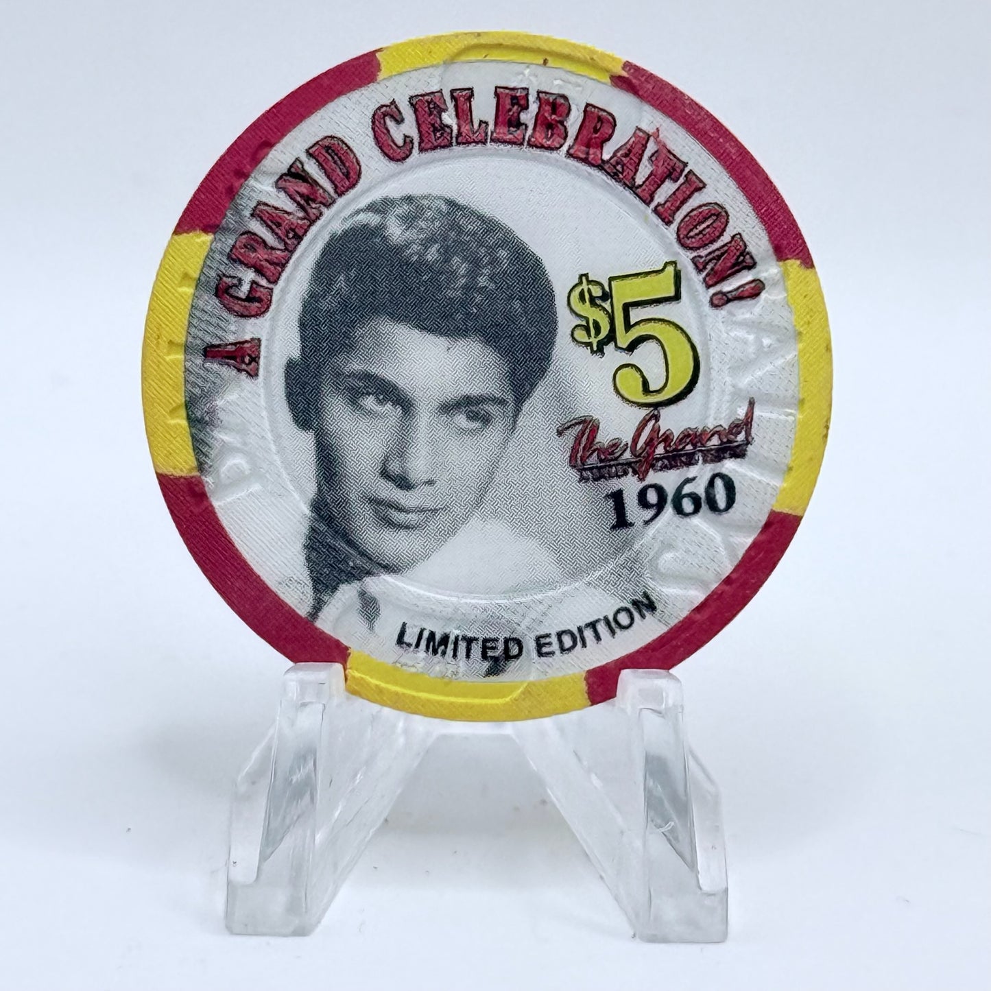 Bally's Grand Atlantic City New Jersey 1995 'Grand 35th Anniversary' LE $5 Casino Chip