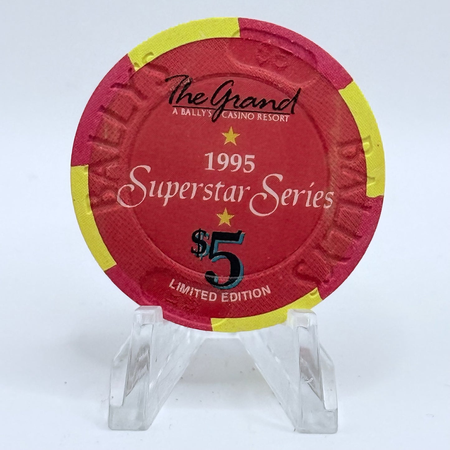 Bally's Grand Atlantic City New Jersey 1995 'Superstar Series, Bill Cosby' LE $5 Casino Chip