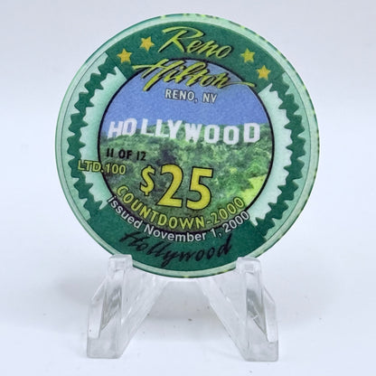 Hilton Resort Reno Nevada 2000 'Hollywood' Series 2000 LE $25 Casino Chip V4576