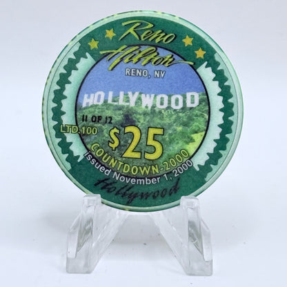 Hilton Resort Reno Nevada 2000 'Hollywood' Series 2000 LE $25 Casino Chip V4576
