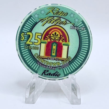 Hilton Resort Reno Nevada 2000 'Radio' Series 2000 LE $25 Casino Chip V4581