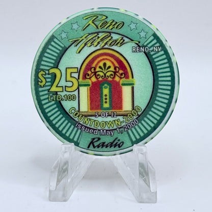 Hilton Resort Reno Nevada 2000 'Radio' Series 2000 LE $25 Casino Chip V4581