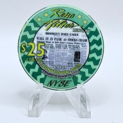 Hilton Resort Reno Nevada 2000 'NYSE' Series 2000 LE $25 Casino Chip V4579