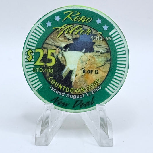 Hilton Resort Reno Nevada 2000 'New Deal' Series 2000 LE $25 Casino Chip V4577