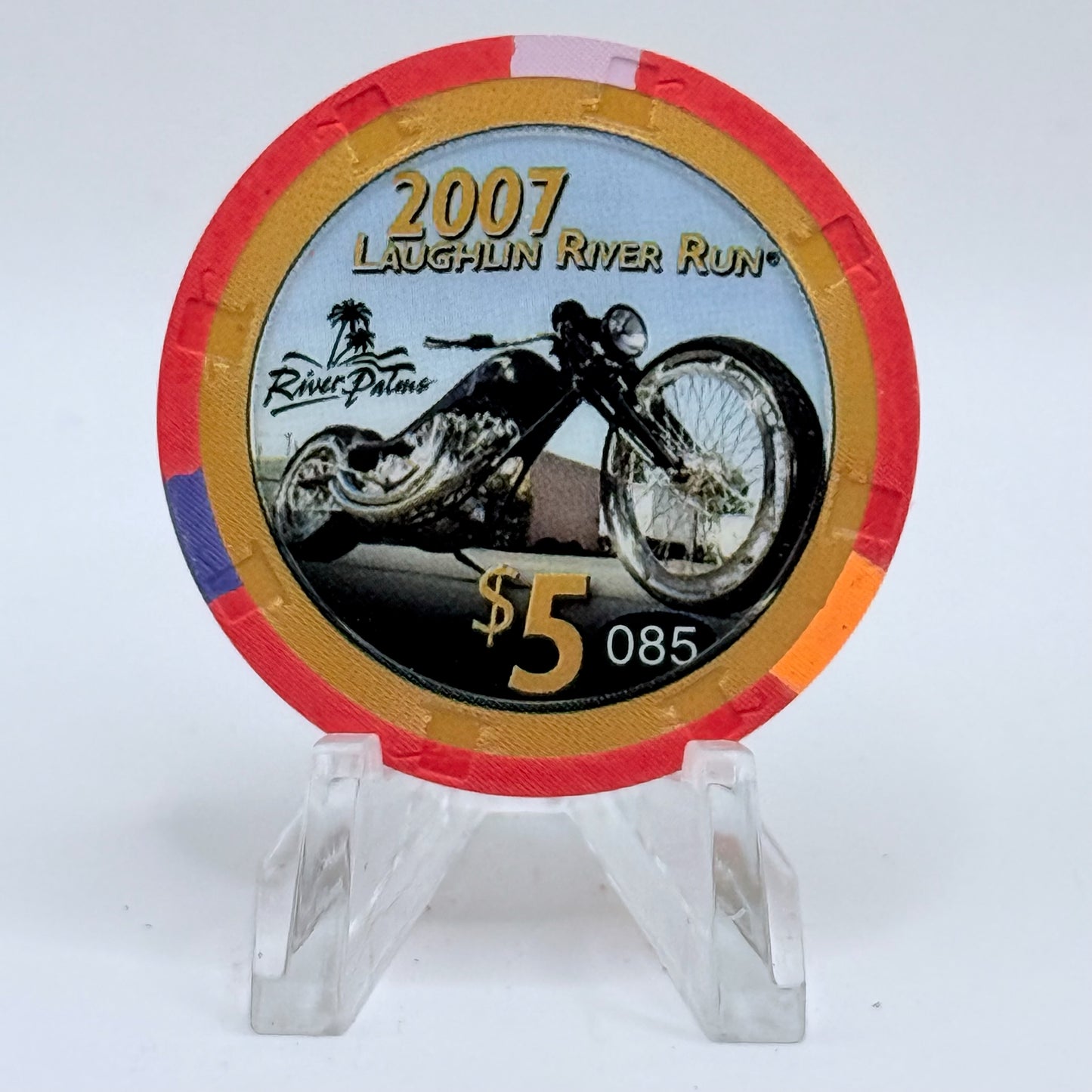 River Palms Laughlin Nevada 2007 'Laughlin River Run' LE $5 Casino Chip E8495
