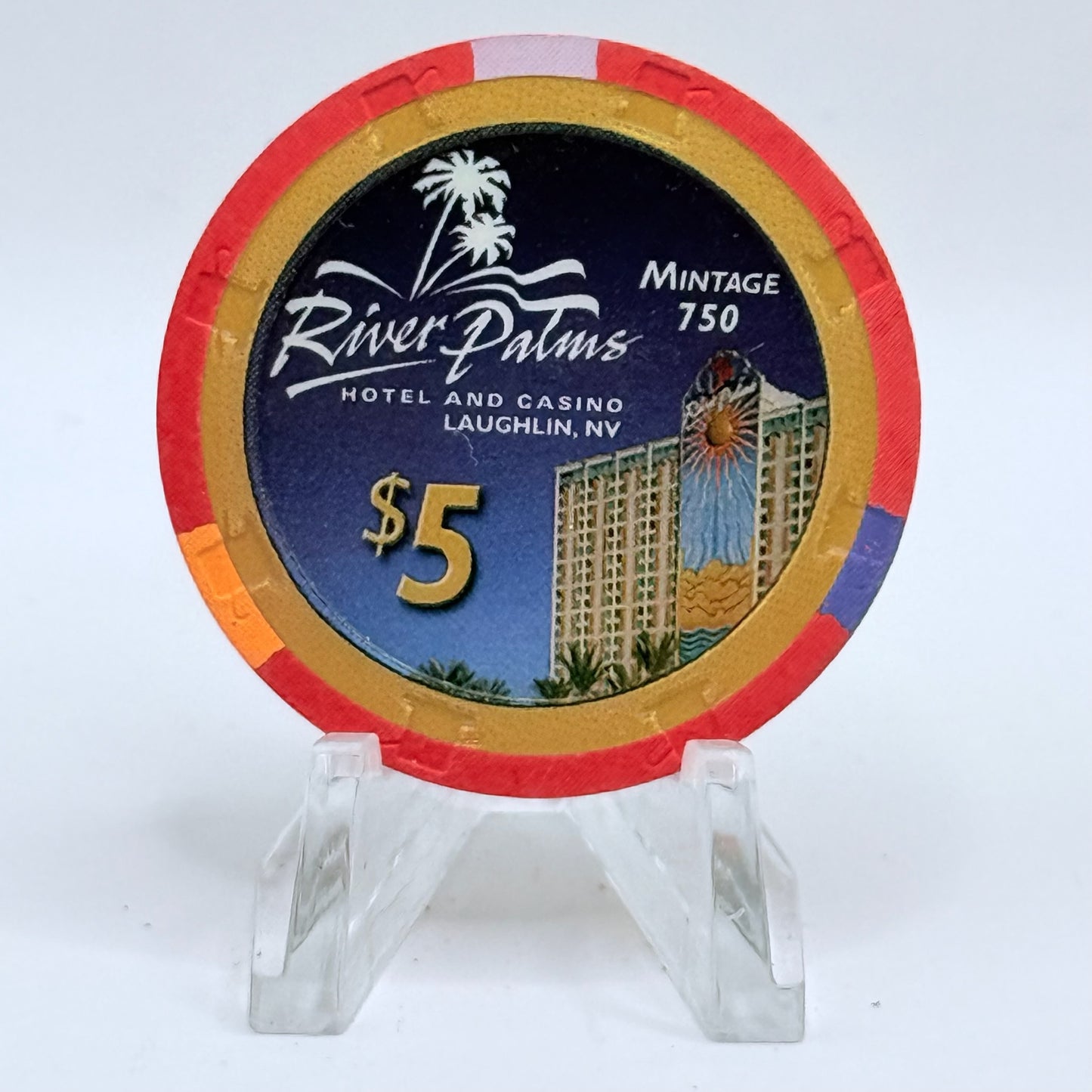 River Palms Laughlin Nevada 2007 'Laughlin River Run' LE $5 Casino Chip E8495