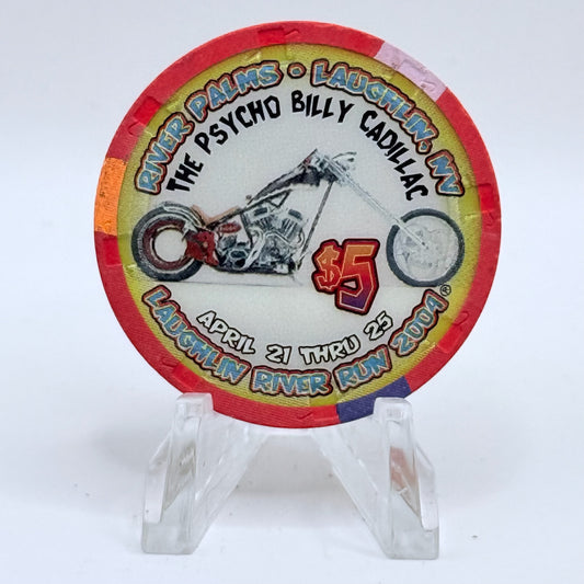 River Palms Laughlin Nevada 2004 'Laughlin River Run, Billy Lane Choppers' LE $5 Casino Chip E4040