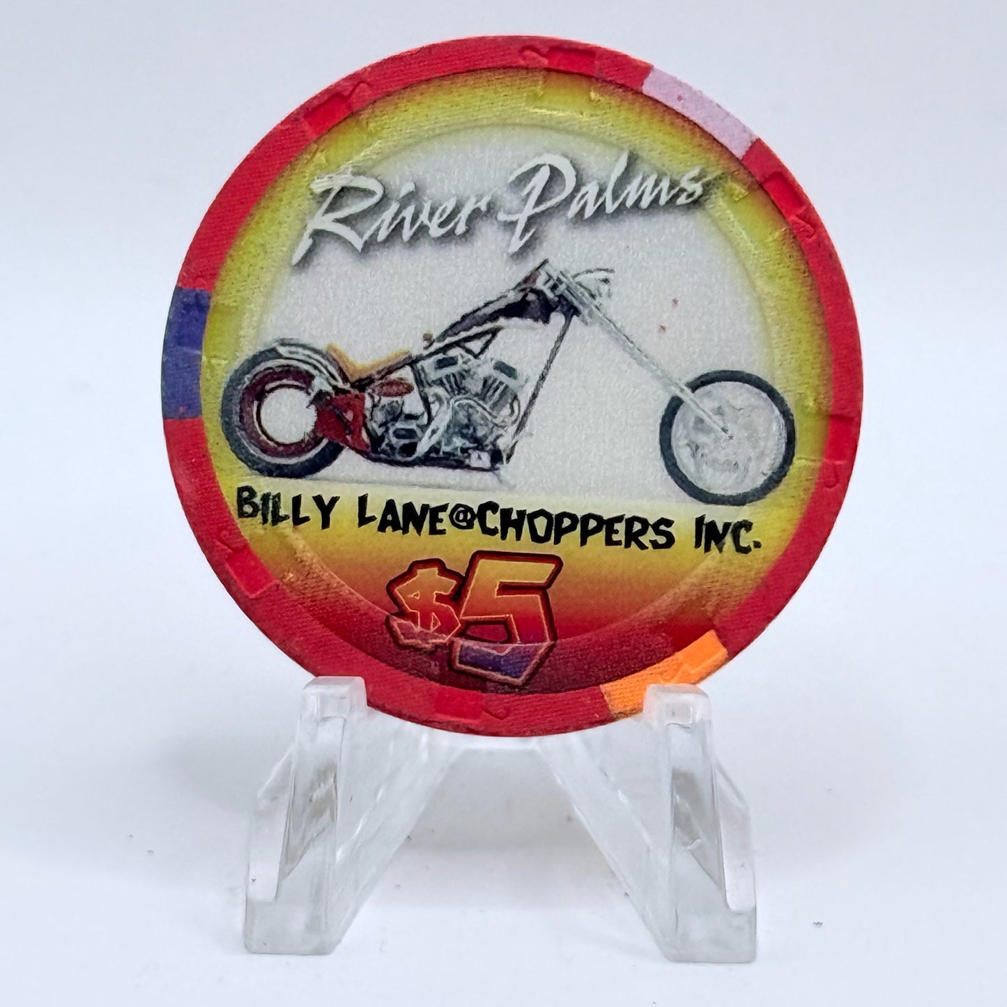 River Palms Laughlin Nevada 2004 'Laughlin River Run, Billy Lane Choppers' LE $5 Casino Chip E4040