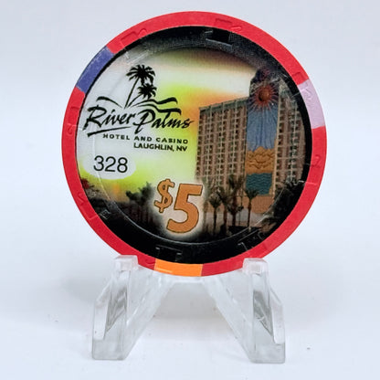 River Palms Laughlin Nevada 2008 'Laughlin River Run' LE $5 Casino Chip E8496