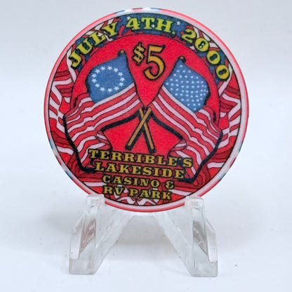 Terrible's Lakeside Casino Pahrump Nevada 2000 'July 4th' LE $5 Casino Chip V5733