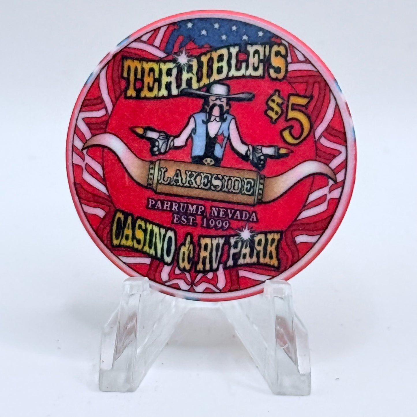 Terrible's Lakeside Casino Pahrump Nevada 2000 'July 4th' LE $5 Casino Chip V5733
