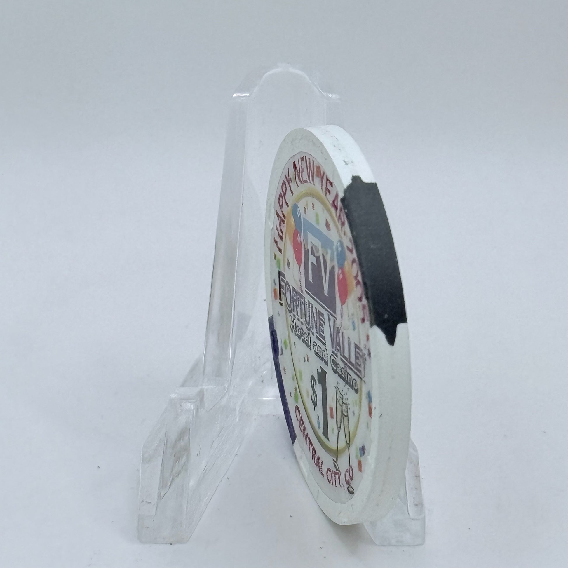 Fortune Valley Hotel & Casino Central City Colorado 2005 'Happy New Years' LE $1 Casino Chip