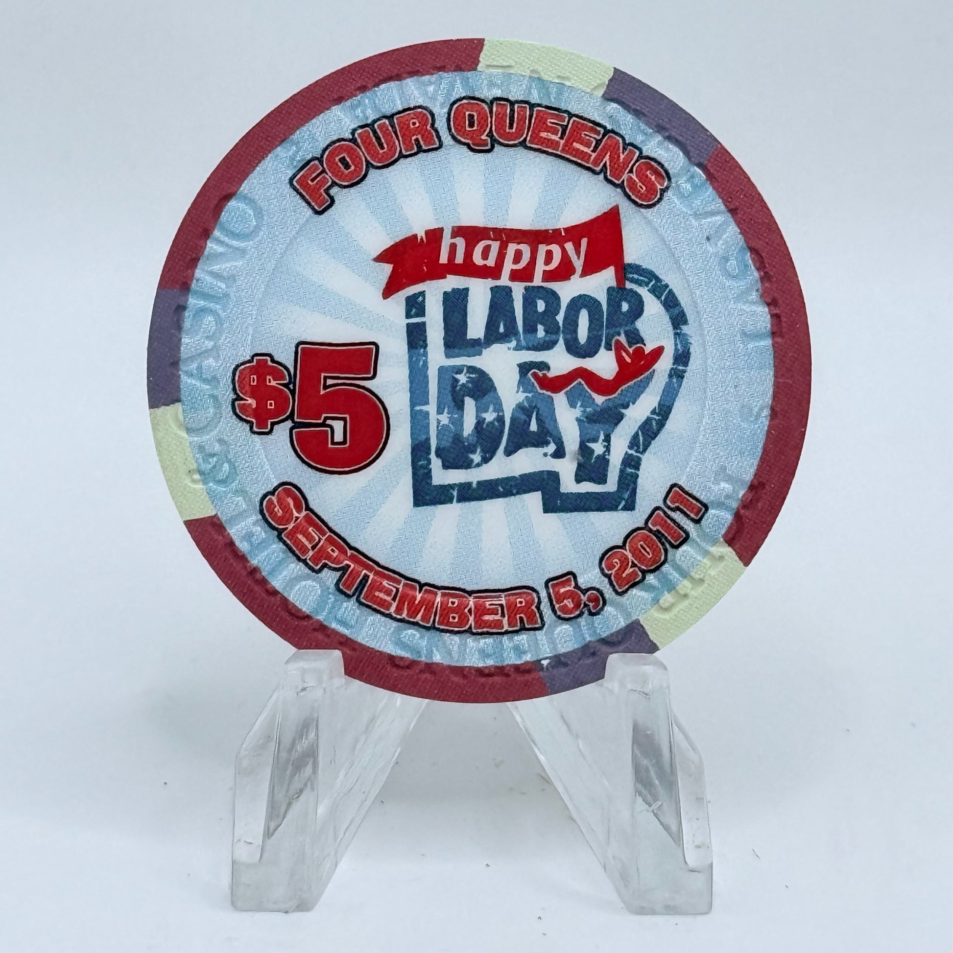 Four Queens Las Vegas Nevada 2011 'Labor Day' LE $5 Casino Chip D0285