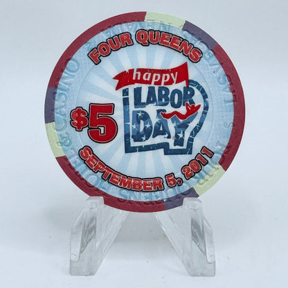 Four Queens Las Vegas Nevada 2011 'Labor Day' LE $5 Casino Chip D0285