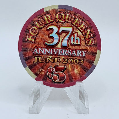 Four Queens Las Vegas Nevada 2003 '37th Anniversary' LE $5 Casino Chip E0525