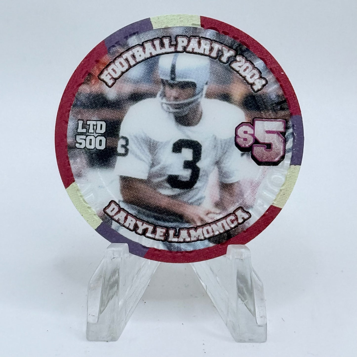 Four Queens Las Vegas Nevada 2004 'Football Party' LE $5 Casino Chip E0539