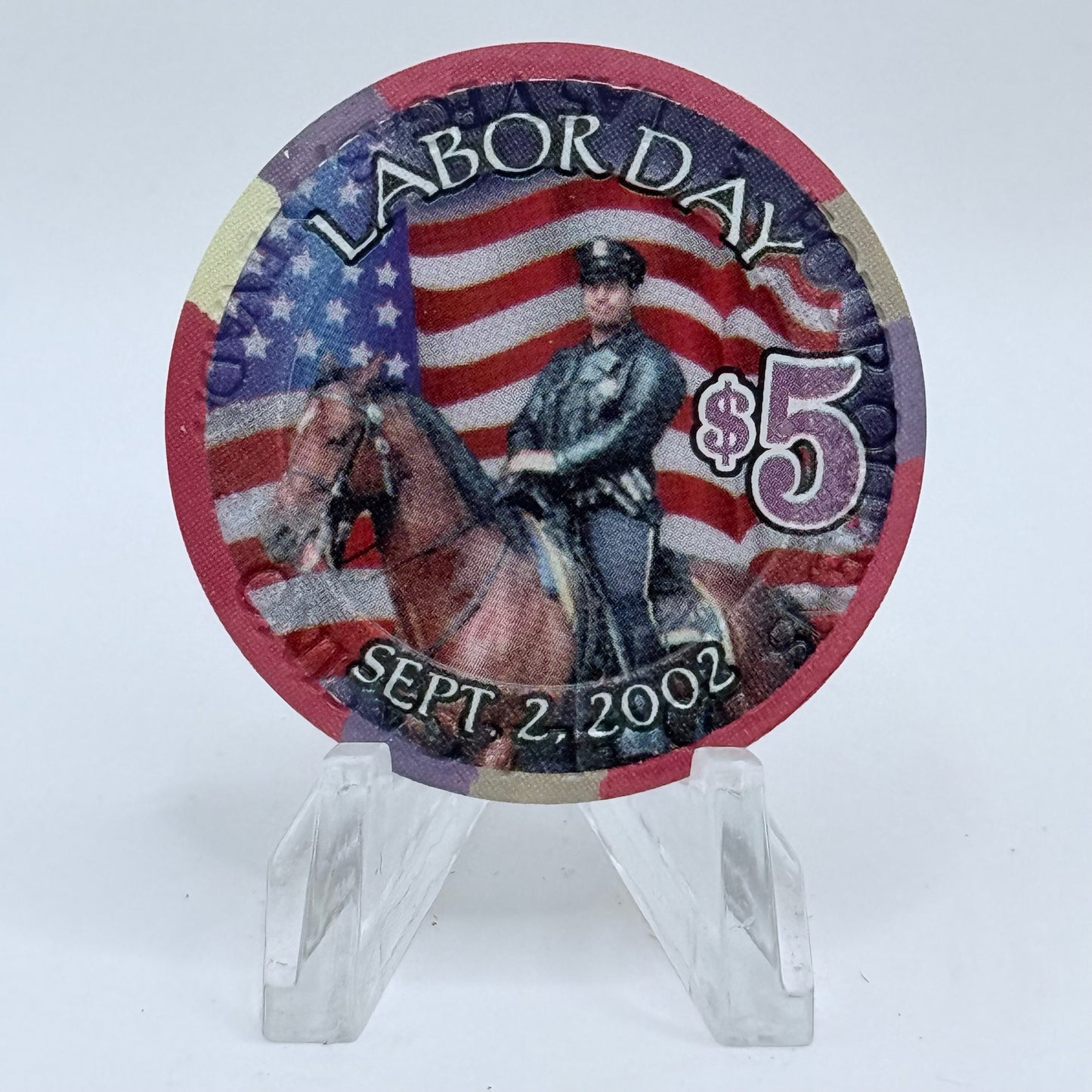 Four Queens Las Vegas Nevada 2002 'Labor Day' LE $5 Casino Chip E0545